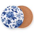 thumbnail image 2 of Vzayyk 4Pack Wooden Coasters With Cork Base Heat-Resistant Drink For Home Office Restaurant Blue White Porcelain Pattern, 2 of 7