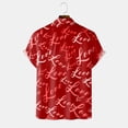 thumbnail image 4 of Wyzesi Chemises de Maternité pour Hommes Saint-Valentin Impression Numérique 3D Mode Chemise à Manches Courtes Col à Revers Chemise Rouge Manches Longues Habillée, 4 of 4