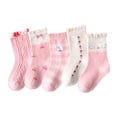 thumbnail image 2 of Girls Socks Autumn And Winter Fresh Cartoon Cute Pink Bubble Rabbit Thickened Warm Comfortable, 2 of 8