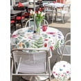 thumbnail image 5 of Outdoor Tablecloth with Umbrella Hole for Patio/Picnic/Party/Camping, Pink Poppy Farmhouse Waterproof Table Cloth Round Cover Washable, Spring Summer Botanical Butterflies (Dia 60"), 5 of 9