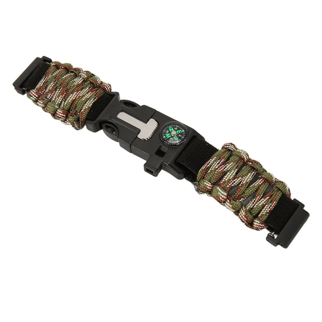 Correa De Reloj Paracord, Pulsera De Paracord Para Acampar Cortador De Cuerda De Moda Arrancador De Fuego 6 En 1 Para Escalada Para Senderismo