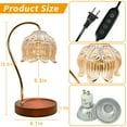 thumbnail image 4 of Hyindoor Flower Candle Warmer Lamp with Timer, Vintage Wax Melt Warmer for Scented Wax with 2 GU10 Bulbs, Birthday Gifts for Women, Mom Gifts Idea, 4 of 9