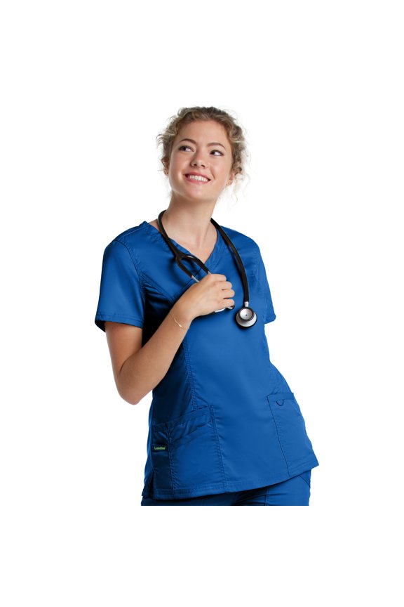 ProFlex Tailored Fit Stretch 3-Pocket Mock Wrap Scrub Top for Women 4161