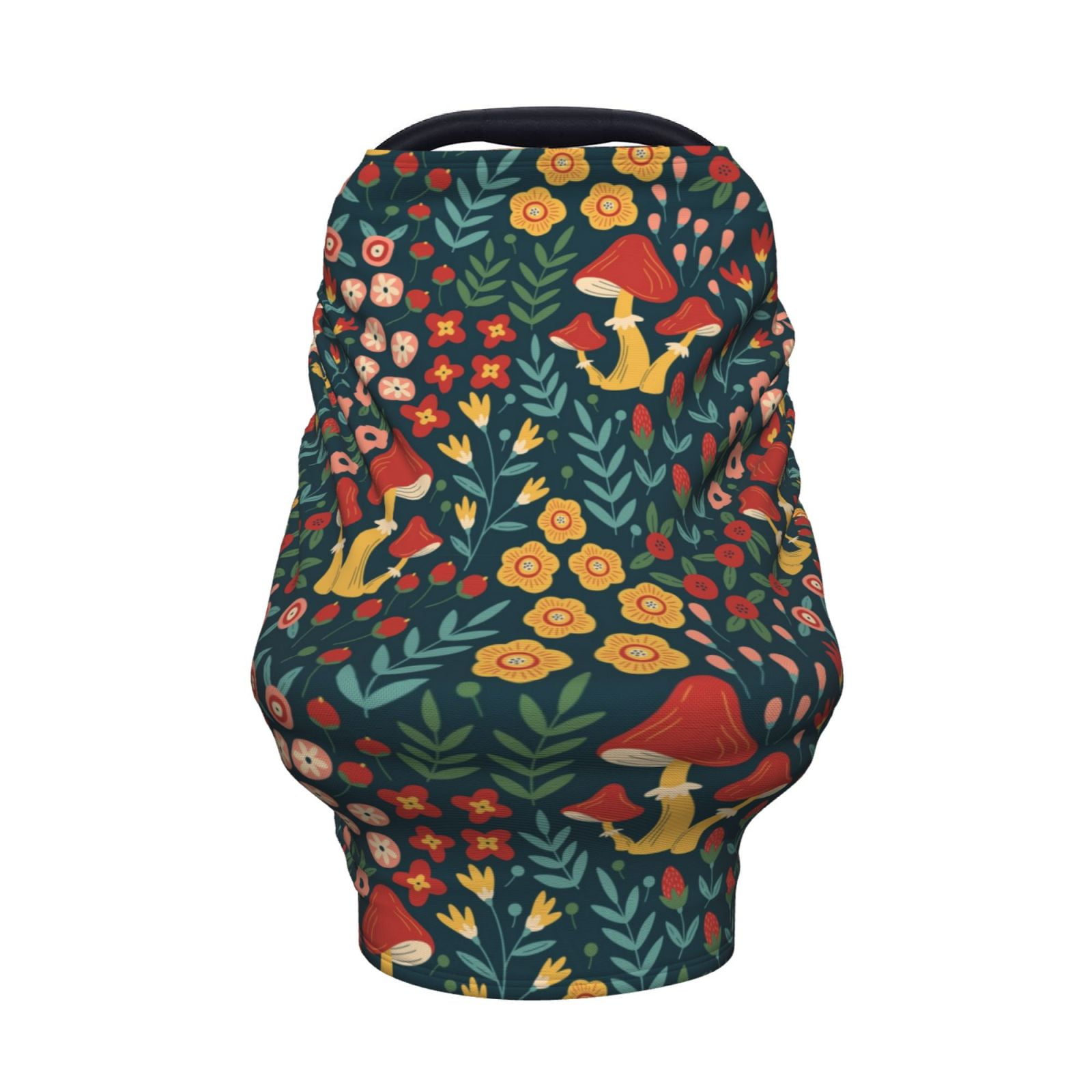 Fotbe Berries and Flowers Pattern Car Seat Covers for Babies, Nursing Breastfeeding Cover Carseat Canopy, Soft Stretchy Carrier Cover