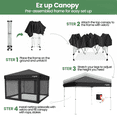 thumbnail image 6 of GVDV 10ft x 10ft Pop-Up Canopy, Outdoor Canopy tent with Adjustable Height, Mosquito Netting, Zipper Doors, and Carry Bag, 6 of 9