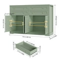 thumbnail image 7 of Hiphuta 55" Wide Coffee Bar with 2 Adjustable Shelves, Modern Farmhouse Sideboard Buffet with 4 Drawers for Living Room, Green, 7 of 7