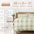 thumbnail image 6 of King 4 Piece Bedding Set Spring Green Buffalo Plaid Beige Soft Breathable Duvet Cover and Pillowcase, St. Patrick's Day Easter Duvet Cover Set Bed Sheets for Bedroom Dormitory Guest Room, 6 of 9