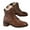Brown, variant on Women's Lace up Combat Ankle Boots Leather Round Toe Military Dress Heeled Booties