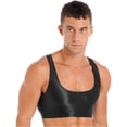 thumbnail image 4 of Traje de baño Sexy para hombre, Tops brillantes con cuello en U, Tops cortos sin mangas de Color sólido, camiseta sin mangas, ropa para discoteca, Tops deportivos para gimnasio y Fitness, 4 of 5