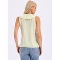 thumbnail image 3 of DARING DIVA Women's Button-Down Peter Pan Collar Tank Tops XS Apricot, 3 of 6
