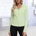 thumbnail image 2 of Feancey Hooded Sun Jackets for Women UV Protection Full Zip Hiking Hoodies Lightweight Quick Dry Athletic Jacket Comfort Workout Tops Mint Green XXL, 2 of 8