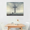 thumbnail image 2 of GOSMITH A Cross And Dove Wind Canvas Wall Art Religious Christian Wall Art Faith Paints Creative Artwork Christ Design Poster Canvas Printing For Living Room Decoration Framed Ready To Hang, 2 of 4