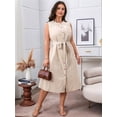 thumbnail image 6 of Plus Size Summer Dresses - Women'S Casual Sleeveless Round Neck Button Sundress XXL, 6 of 9