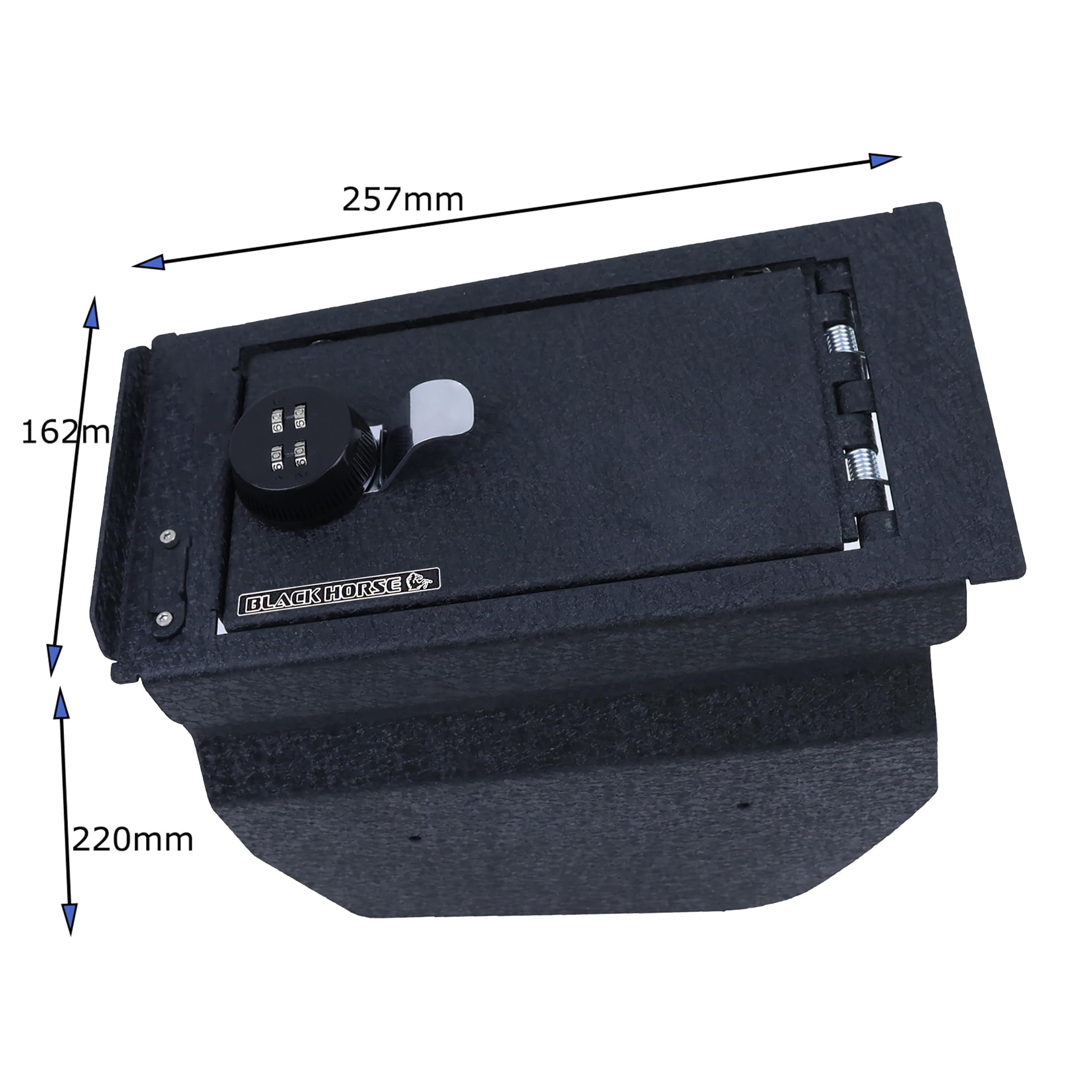 Black Horse Center Console Safe Security Lock Box, Black Gun Box Organizer, with 4 Digit Combination Resettable Lock Compatible with 2016-2022 Mercedes-Benz GLC-ASMB01