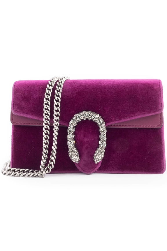 Pre-Owned Gucci Dionysus Mini Shoulder Bag, Chain 476432, Velvet Leather, Purple