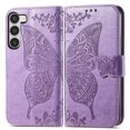 thumbnail image 6 of Allytech Samsung Galaxy S23 Plus Flip Wallet Case, Luxury PU Leather [Butterfly & Flower Embossed] Magnetic Clasp Stand Case Built-in Card Slots & Cash Pocket, Shockproof Wrist Strap Case, Lightpurple, 6 of 6