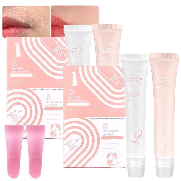 Aurlix Hair Remover Cream for Face, Inferright Facial Removal Cream Kit, Aurlux Instant Hair Removal, Facial 5 Minute Kit (2SET)