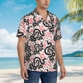 thumbnail image 5 of Xecao Black Snake print Hawaiian shirt - a stylish short-sleeve button-down for men, perfect for casual beach and tropical outings., 5 of 9