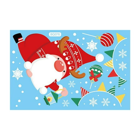 

Bilu Wall Stickers Christmas Decorations Santa Claus Elk Static Sticker Christmas Shopping Mall Glass Window Decoration Christmas Pajamas For Family