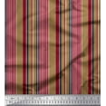 thumbnail image 1 of Soimoi Brown Rayon Fabric Vertical Stripe Fabric Prints By Yard 42 Inch Wide, 1 of 3