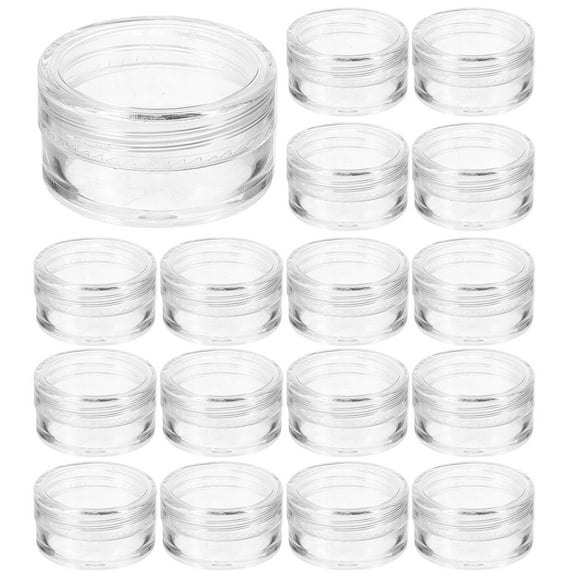OFFIGAM 20Pcs Lightweight Transparent Travel Containers for Creams and Cosmetics