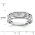 thumbnail image 4 of Sterling Silver Rhodium Plated Diam. Men's Band (Size 10) Made In India qr4973-10, 4 of 5