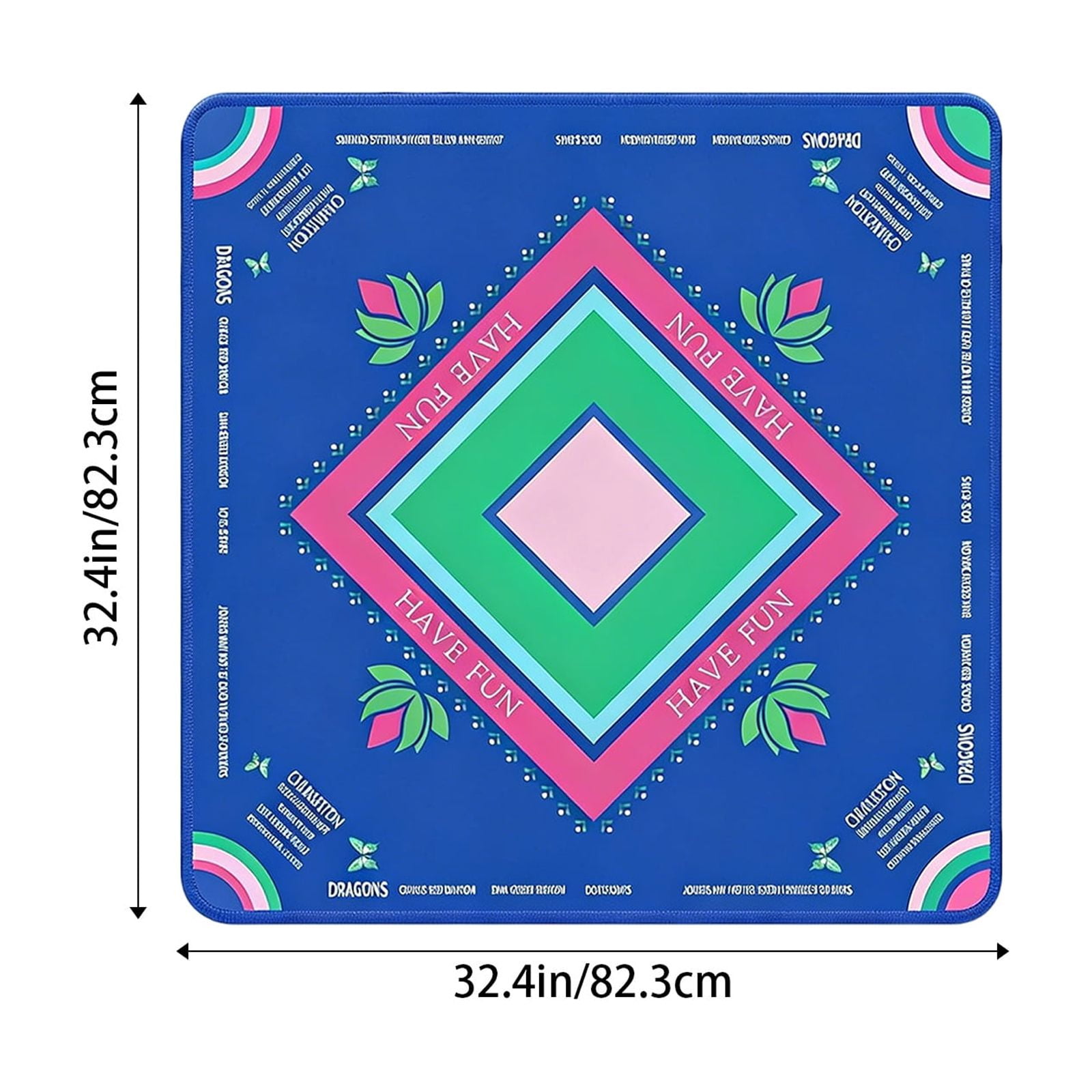 Mahjong Game Table Mat, Thickened Non-slip Rubber, 1 Piece Pink, Noise Reduction Wear-resistant for Home Game Night
