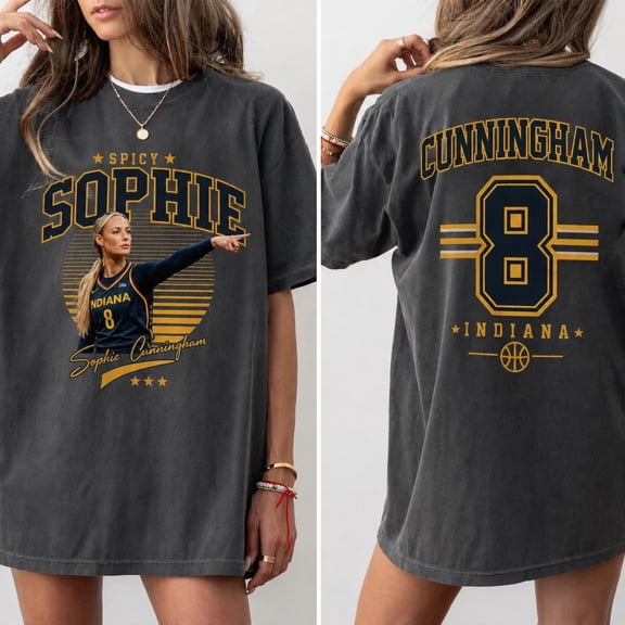 LOVETEE Comfort Color Retro Sophie Cunningham Basketball T-Shirt, Black S