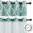 thumbnail image 4 of Anjee Teal Blackout Curtains for Bedroom 52 x 84 Inch, Vintage Damask Medallion Pattern Grommet Top 2 Panels Room Darkening Drapes for Bedroom Living Room, 4 of 8