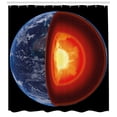 thumbnail image 3 of Ambesonne Earth Shower Curtain, Hot Burning Earth Core, 69"Wx70"L, Orange Black Blue, 3 of 3
