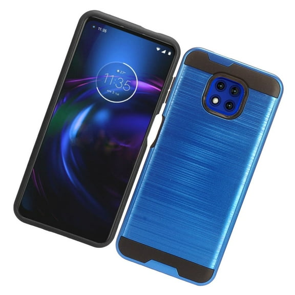 Case for Motorola Moto G Power 2021 Brushed Texture Slim Hybrid Dual Layer Hard PC & TPU Silicone Armor Rugged Protective Cover for Moto G Power 2022 by Xcell - Blue