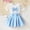 Blue, variant on Delliss Toddler Girls Fashion Clothes Set Puff Short Sleeve Knit Tops Mini Button Skirts Dress Set Summer Outfit