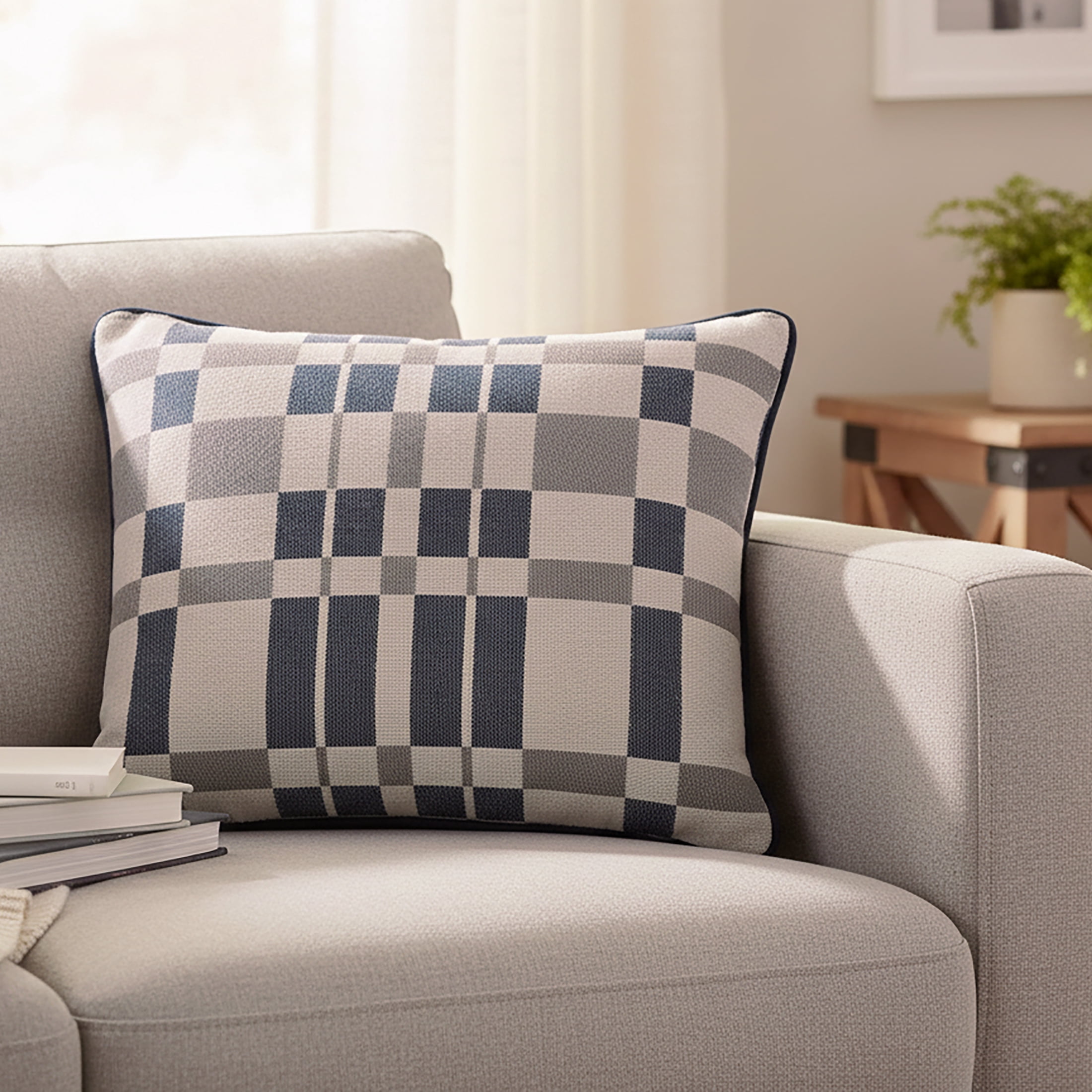 Mainstays Grid Oblong, 14" x 20", Greystone
