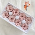 thumbnail image 5 of Rosa eterna de 4-5 cm, caja entera de 8 flores preservadas, bolsa de material de bricolaje, cubierta de vidrio para flores colgantes para automóvil, 5 of 5