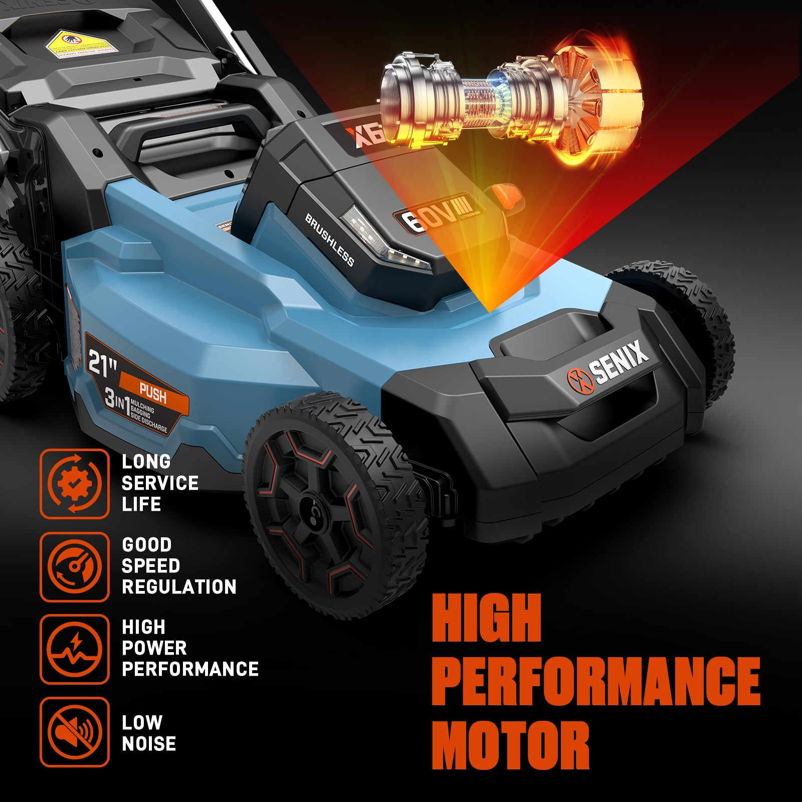 Senix X6 Lawn Mower - Thumbnail 4