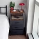 thumbnail image 1 of Mesa Auxiliar FurnitureR con Luz LED y 3 Cajones Negro, 1 of 7