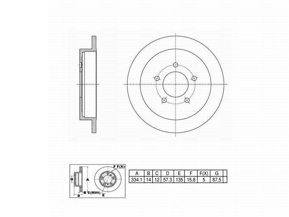 UltraHC Coated High Carbon Brake Rotor, Rear UR000142, Ford F-150 2004-1997