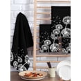 thumbnail image 2 of White Dandelion Kitchen Dish Towels for Drying Dishes Set of 2, Spring Flowers Botanical Vintage Black Waffle Weave Microfiber Hand Tea Bathroom Towels Quick Dry & Absorbent Towel 15.7x23.6, 2 of 7