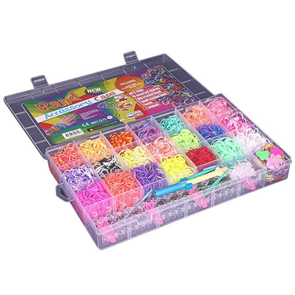 4400 Pcs Bandes de Métier à Tisser Bricolage Éducatif Arc-en-Ciel Bande de Caoutchouc avec Accessoires pour Enfants