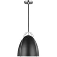 thumbnail image 1 of Open Box Generation Lighting 6551701 Norman 1 Light 13" Wide Pendant - Black, 1 of 5
