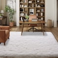 thumbnail image 2 of Janvonne Soft Fluffy Shaggy Area Rug, 5'x 7' White Plush Fuzzy Carpet for Bedroom Living Room, Non-Slip Modern Indoor Shag Rug for Kids Room Nursery Home Decor, 2 of 8