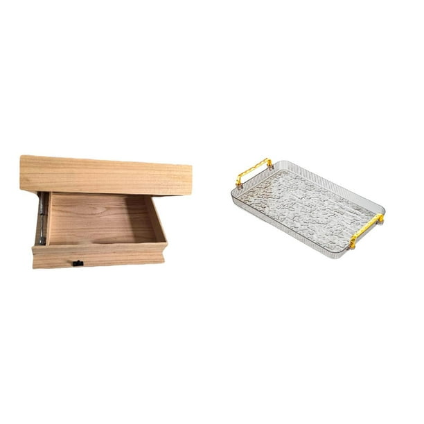 Estante flotante,Estante flotante moderno y rústico para organizar apartamentos.,Bandeja para servir,Bandeja de cocina rectangular con asa,Bandeja de almacenamiento Plato para servir Tocador