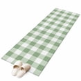 thumbnail image 2 of 2x6 Kitchen Runner Rug, Sage Green Buffalo Plaid Non-Skid Rubber Backing Large Rectangle Rugs - Living Room Bedroom Home Office, Green White Checkered Farmhouse Indoor Floor Mat Carpets Washable Rug, 2 of 9