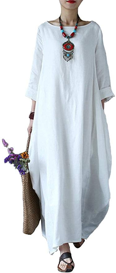 cotton women's maxi long dress