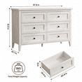 thumbnail image 2 of RichYa 6 Drawer Dresser for Bedroom,Chest of Drawers with Metal Knobs,Dresser for Closet,Kids,White, 2 of 10