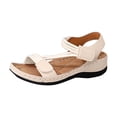 thumbnail image 3 of IWRICH Orthopedic Wedge Sandals for Women Dressy Summer Comfortable Walking Wide Width Sandals Arch Support Ankle Strap Sport Open Toe Platform Footwear White 9.5, 3 of 9