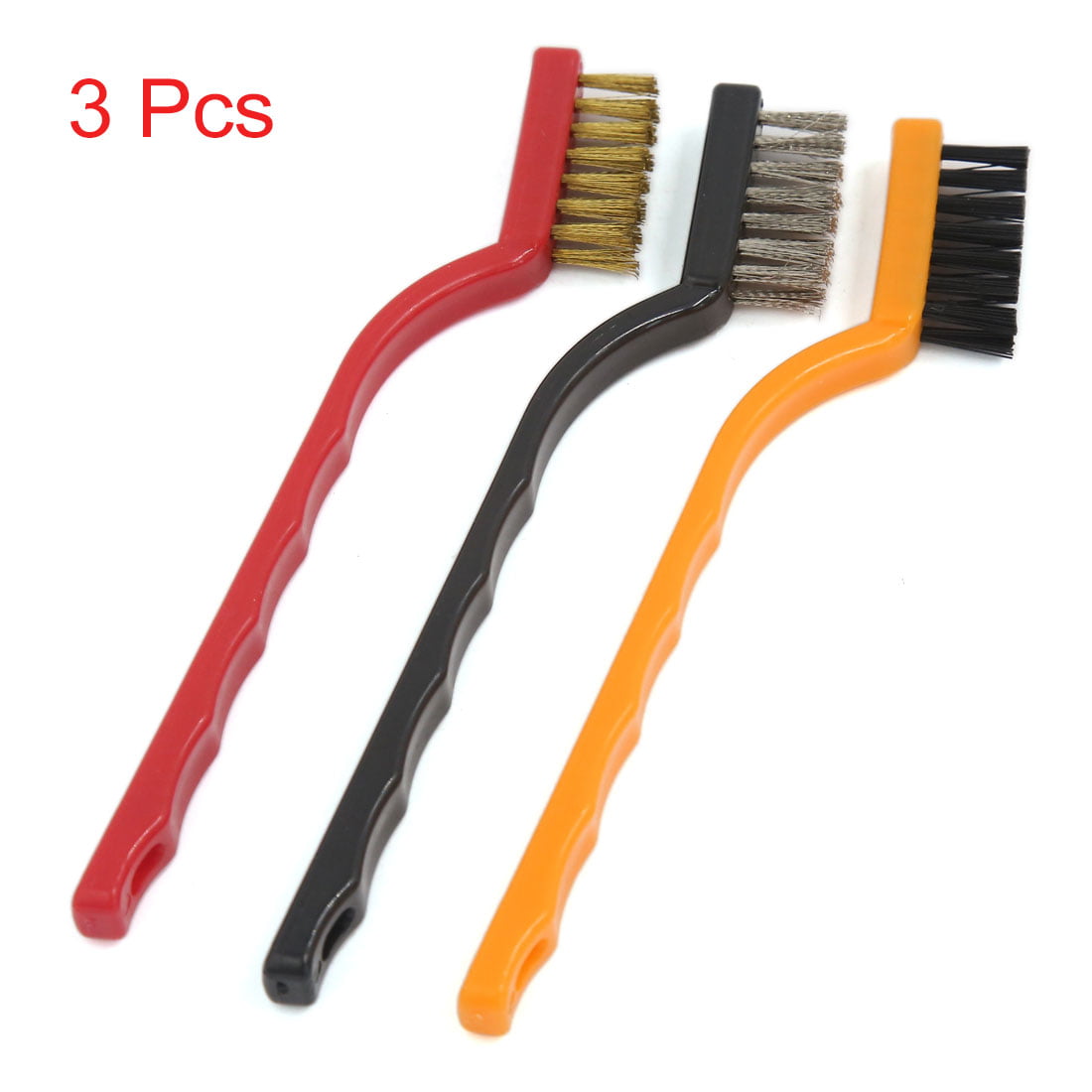 Pack Of 3 Wire Brush Steel Brush Brass Hand Set Rust Removal Nylon Cleaning Surf 