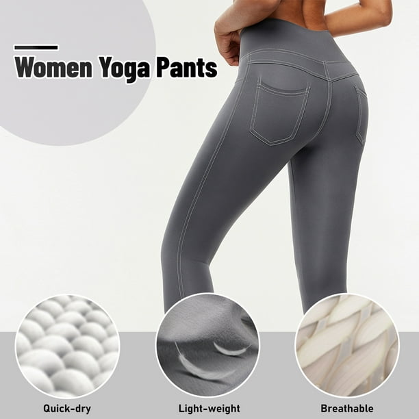 Women Leggings High Waist Back Pocket Quick-dry Moisture-wicking Tight  Slimming Pants Running Fitness Workout Yoga Pants 