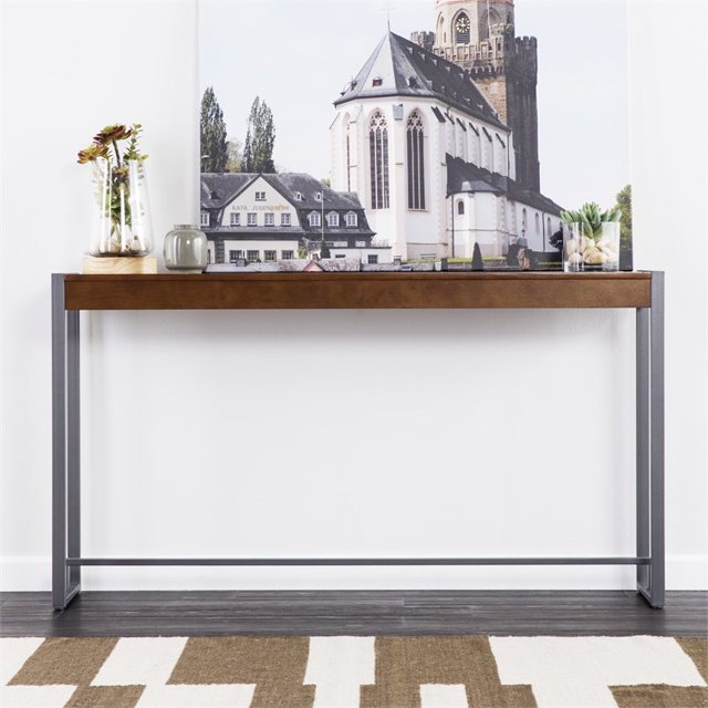 Console de Transition Holly et Martin Macen en Tabac Noir et Gris Gunmetal