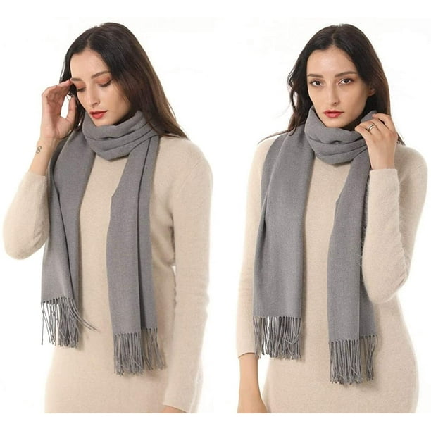 ADAMANT® Bufanda 100% Cachemira Hombre Grande Reversilbe Chal Casual (Beige Check